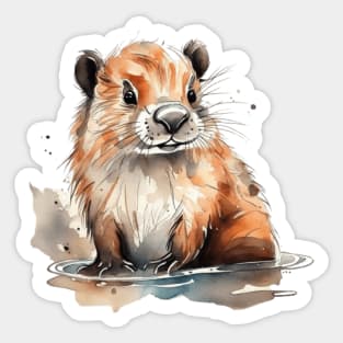 Cute beaver Sticker